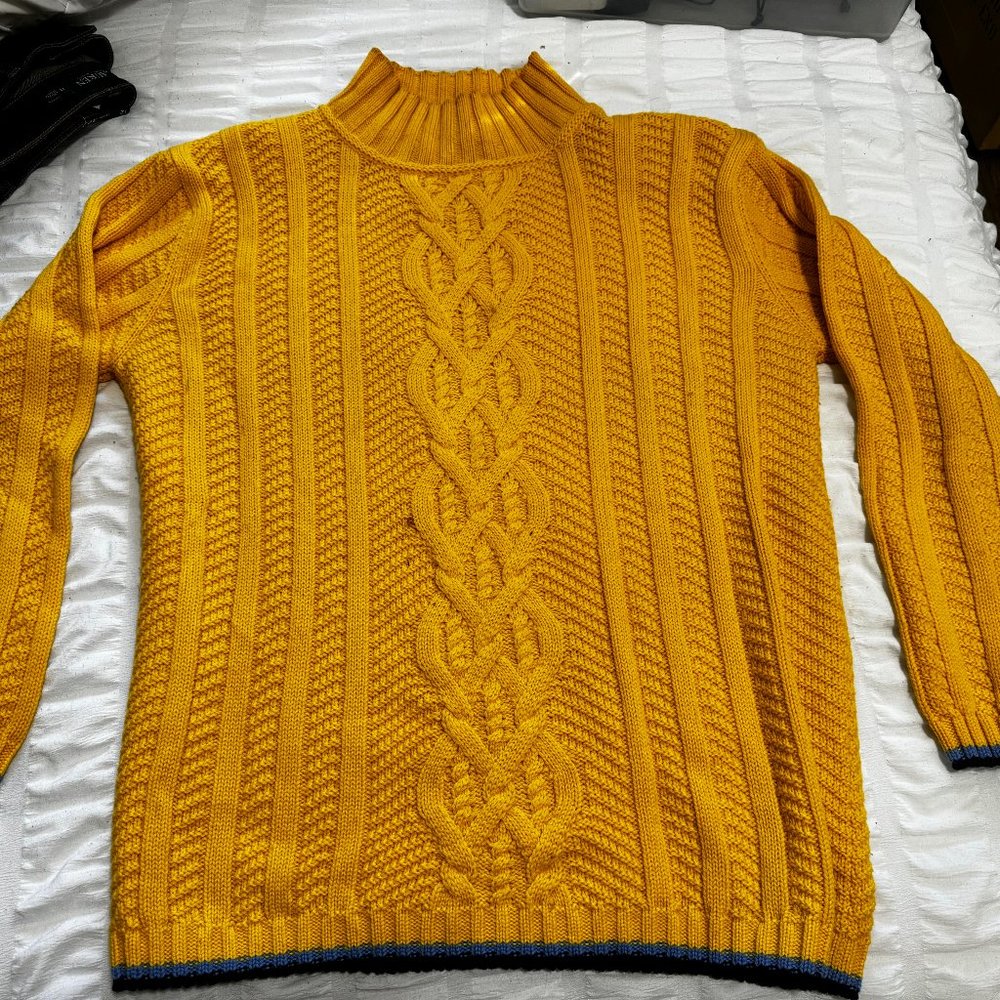 Vintage Yellow Escada Heavy Duty Sweater Wool/Silk/Cashmere - Short Turtleneck